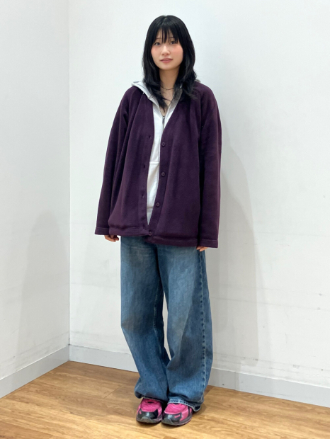 Флисовый кардиган UNIQLO and NEEDLES оверсайз 1159852963 (Фиолетовый L)