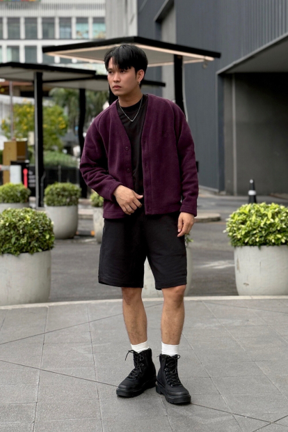 Флисовый кардиган UNIQLO and NEEDLES оверсайз 1159852963 (Фиолетовый L)