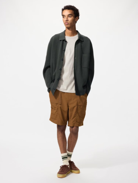 Кардиган UNIQLO кофта на пуговицах 1159855323 (Зеленый XXL)