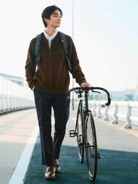 Вязаный кардиган UNIQLO на молнии 1159856609 (Коричневый M)