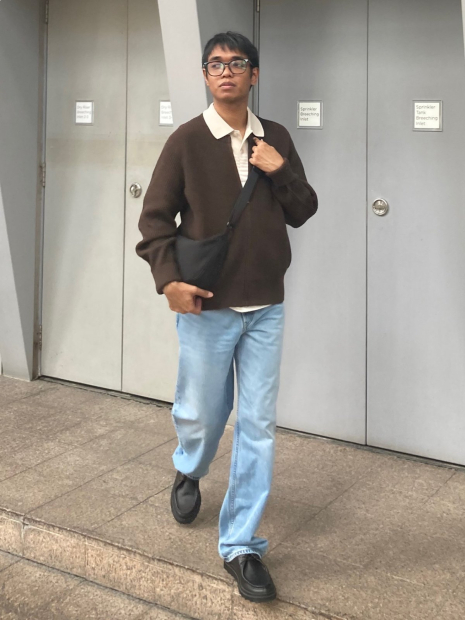 Вязаный кардиган UNIQLO на молнии 1159856609 (Коричневый M)