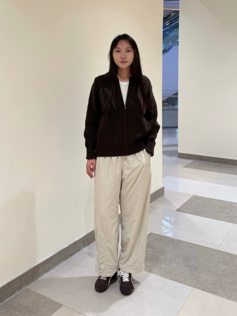 Вязаный кардиган UNIQLO на молнии 1159856609 (Коричневый M)