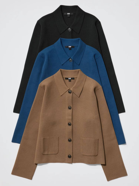 Женский кардиган UNIQLO на пуговицах 1159856987 (Синий XXL)