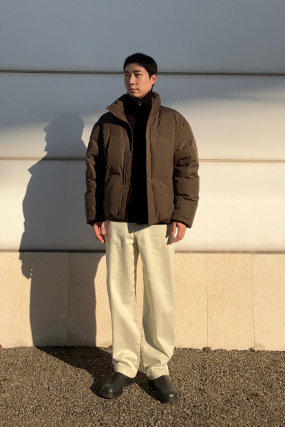 Кардиган с воротником-стойкой UNIQLO из пряжи Souffle 1159860707 (Коричневый M)