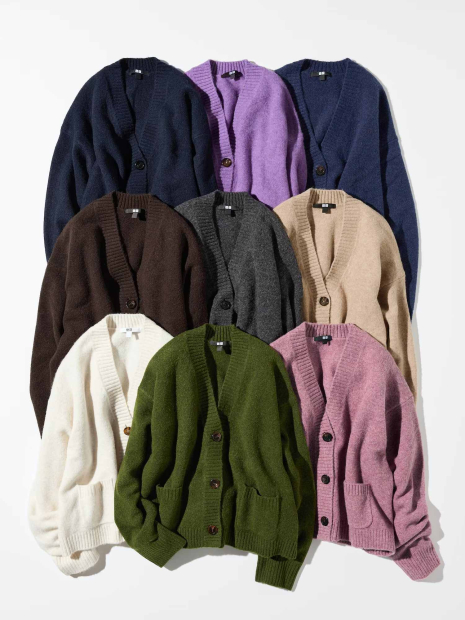 Женский вязаный кардиган Souffle Yarn UNIQLO кофта 1160372761 (Молочный M)