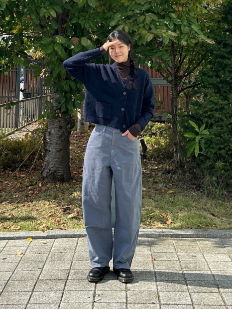 Женский вязаный кардиган Souffle Yarn UNIQLO кофта 1160373149 (Синий L)