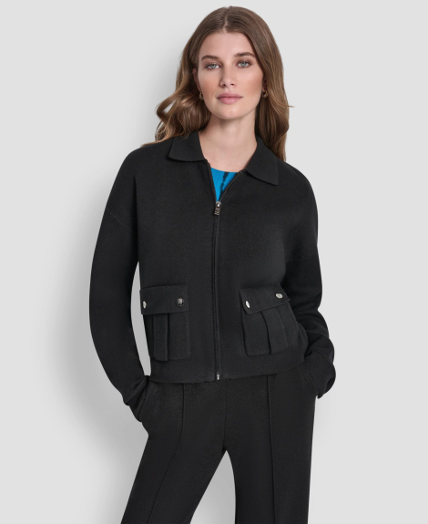 Женский кардиган DKNY на молнии 1160398973 (Черный XL)