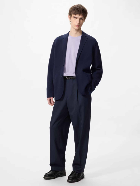 Вязаный пиджак UNIQLO 1160777992 (Синий 3XL)