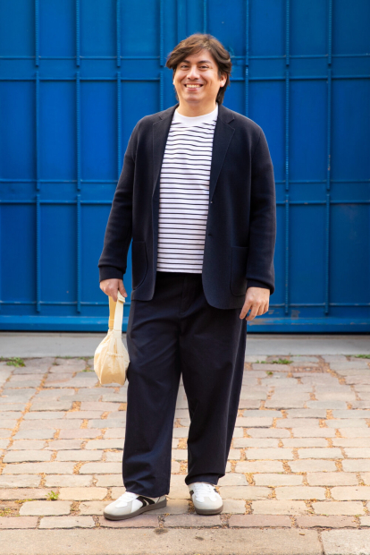 Вязаный пиджак UNIQLO 1160777992 (Синий 3XL)
