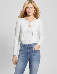 Женский укороченный кардиган GUESS на пуговице 1159838187 (Белый XS)