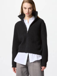 Женский свитер UNIQLO кардиган на молнии 1159840051 (Черный M)