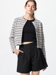 Женский вязаный кардиган UNIQLO 1159842970 (Черный/Молочный S)