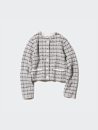 Женский вязаный кардиган UNIQLO 1159842970 (Черный/Молочный S)