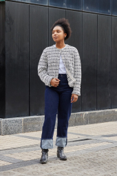 Женский вязаный кардиган UNIQLO 1159842970 (Черный/Молочный S)