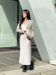 Женский вязаный кардиган UNIQLO 1159842970 (Черный/Молочный S)