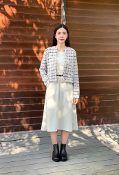 Женский вязаный кардиган UNIQLO 1159842970 (Черный/Молочный S)
