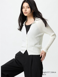 Женский кардиган-поло UNIQLO 1159843472 (Молочный XXL)