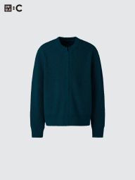 Вязаный кардиган UNIQLO на молнии 1159849980 (Зеленый M)