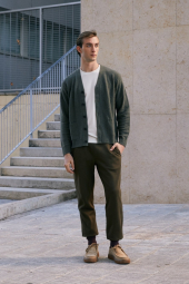 Кардиган из шерсти UNIQLO на пуговицах 1159849988 (Зеленый XXL)