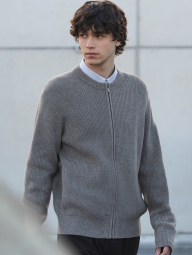 Вязаный кардиган UNIQLO на молнии 1159852950 (Серый XL)