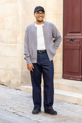 Вязаный кардиган UNIQLO на молнии 1159852950 (Серый XL)