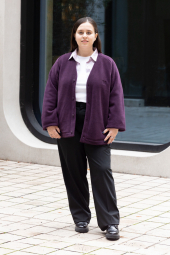 Флисовый кардиган UNIQLO and NEEDLES оверсайз 1159852963 (Фиолетовый L)