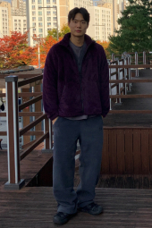 Флисовый кардиган UNIQLO and NEEDLES оверсайз 1159852963 (Фиолетовый L)