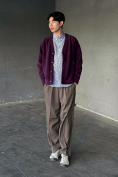 Флисовый кардиган UNIQLO and NEEDLES оверсайз 1159852963 (Фиолетовый L)