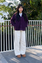 Флисовый кардиган UNIQLO and NEEDLES оверсайз 1159852963 (Фиолетовый L)