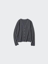 Вязаный кардиган в рубчик UNIQLO 1159853823 (Серый S)
