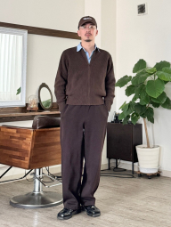 Вязаный кардиган UNIQLO на молнии 1159856609 (Коричневый M)