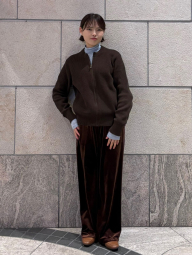 Вязаный кардиган UNIQLO на молнии 1159856609 (Коричневый M)