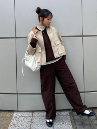 Вязаный кардиган UNIQLO на молнии 1159856609 (Коричневый M)