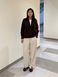 Вязаный кардиган UNIQLO на молнии 1159856609 (Коричневый M)