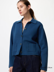 Женский кардиган UNIQLO на пуговицах 1159856987 (Синий XXL)