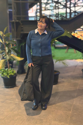 Женский кардиган UNIQLO на пуговицах 1159856987 (Синий XXL)