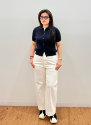 Женский вязаный кардиган с коротким рукавом UNIQLO кофта 1159857366 (Синий XL)