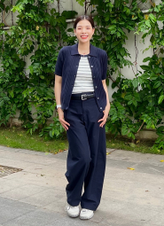 Женский вязаный кардиган с коротким рукавом UNIQLO кофта 1159857366 (Синий XL)