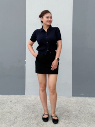 Женский вязаный кардиган с коротким рукавом UNIQLO кофта 1159857366 (Синий XL)