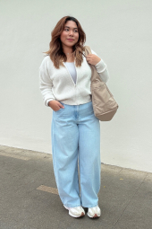 Теплый вязаный кардиган UNIQLO кофта на молнии 1159860536 (Молочный M)