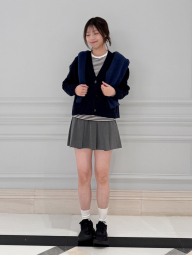 Женский вязаный кардиган Souffle Yarn UNIQLO кофта 1160373149 (Синий L)