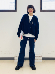 Женский вязаный кардиган Souffle Yarn UNIQLO кофта 1160373149 (Синий L)