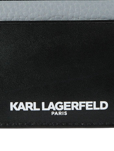 Кожаный картхолдер Karl Lagerfeld Paris с принтом 1159838935 (Черный One Size)