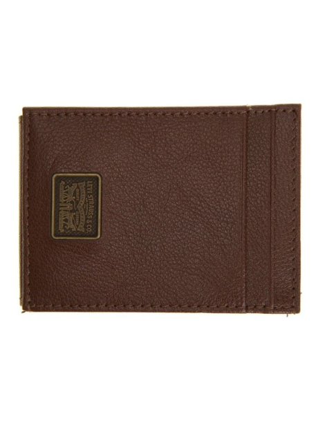 Кожаный мини-кошелек картхолдер Levi's с логотипом 1159841028 (Коричневый One size)