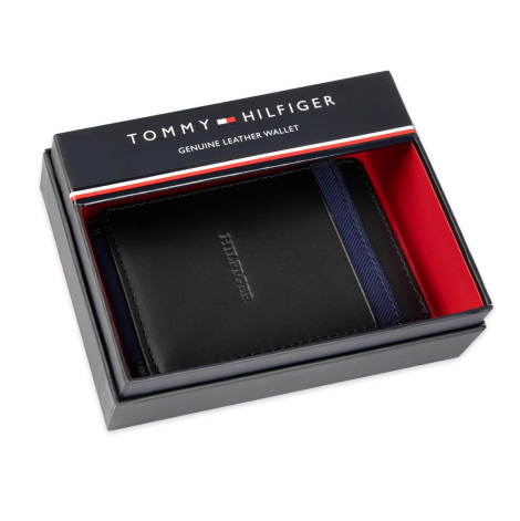 Шкіряний картхолдер Tommy Hilfiger з магнітним затиском для грошей 1159851000 (Чорний/Синій One size)