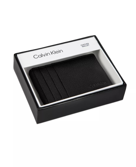Кожаный картхолдер Calvin Klein с защитой от RFID 1159854617 (Черный One Size)