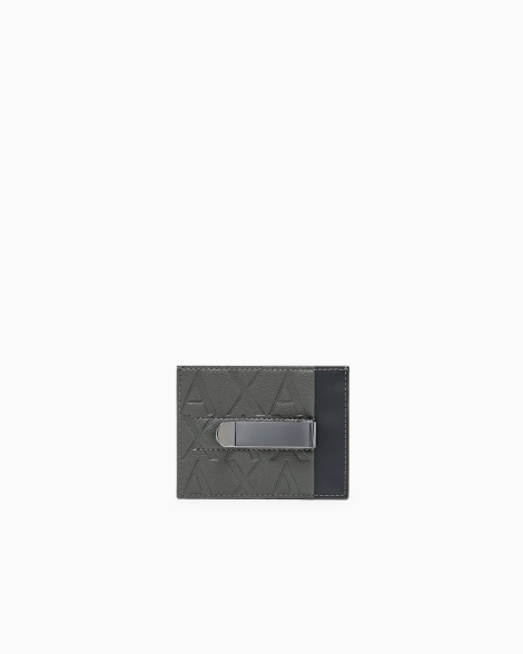 Картхолдер Armani Exchange із кліпсою для купюр 1160824108 (Чорний/Зелений One size)