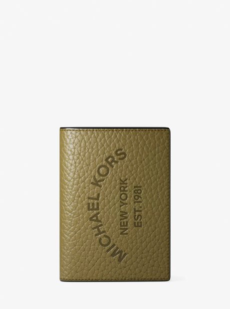Картхолдер из зернистой кожи Cooper Michael Kors в подарочной коробке 1162680503 (Зеленый One size)