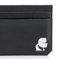 Кожаный картхолдер Karl Lagerfeld Paris с логотипом 1159863598 (Черный One Size)