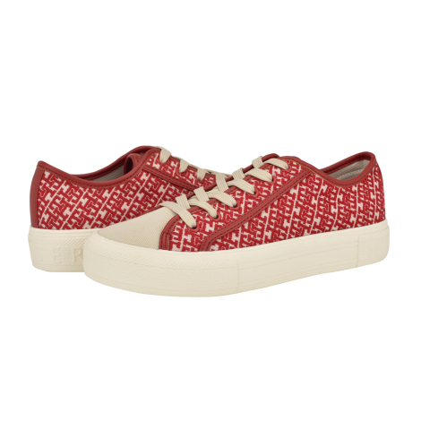 Женские текстильные кеды Tommy Hilfiger с логотипом 40 (9,5 US) 26 см Красный/Молочный 1159846371